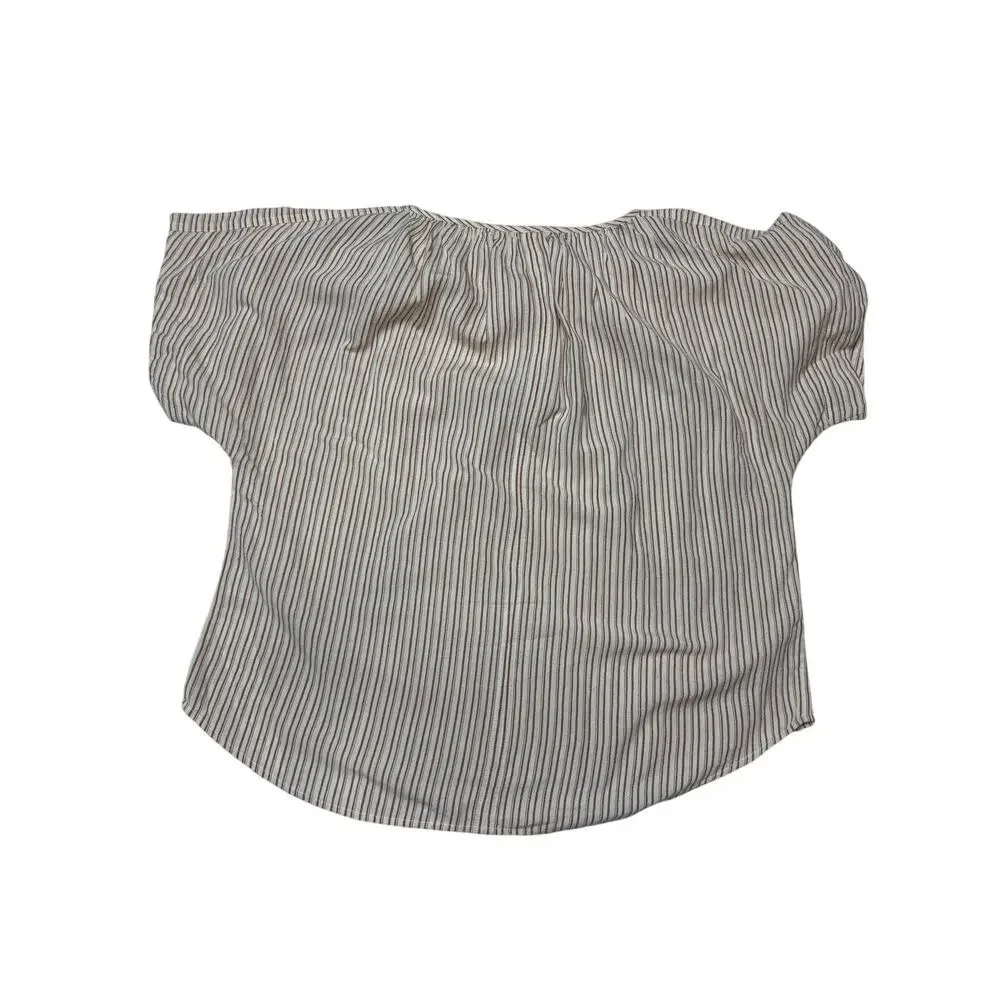 Wrap London Striped Tie Neck Blouse SZ 10 - Picture 2 of 5